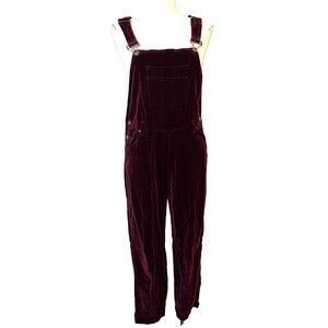 Real Comfort Women's Vintage Burgundy Velvet Overalls size 8 Y2K Fall